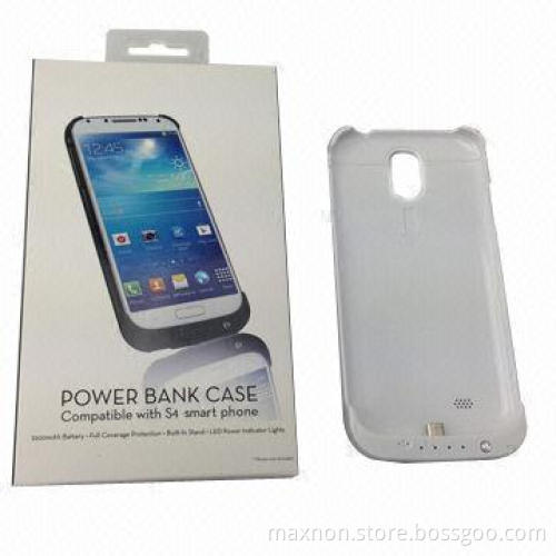 3,200mAh Power Bank Case for Galaxy S4/i9500, with Screen Protector Leather